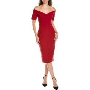 NWT Cinq A Sept Scarlet Red Birch Fitted Dress Size 4